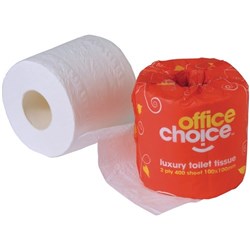 Toilet Rolls Office Choice 2 ply Single Roll 400 sheets